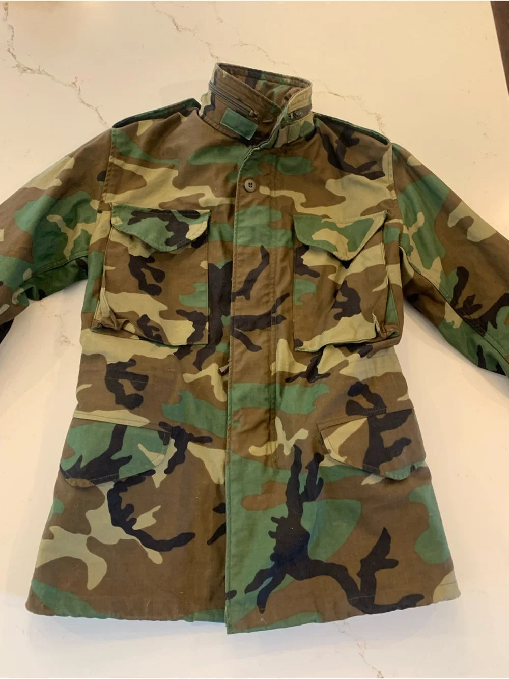 Vintage Field Camouflage Jacket Military Cold Weather Lined Men’s Size XS 1990’s